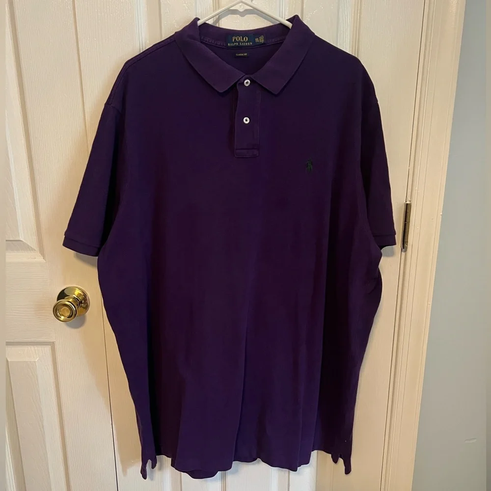 Polo Ralph Lauren Men's XXL Purple Cotton Classic Fit Short Sleeve Polo Shirt - Picture 1 of 4